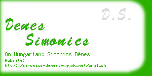 denes simonics business card